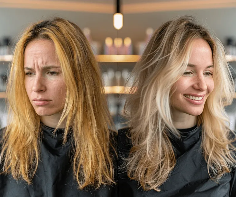 Colour correction result in natural salon lighting at Image London